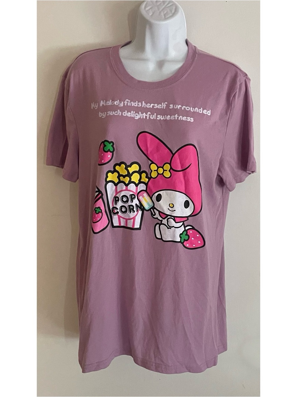 Sanrio My Melody Short Sleeve Tee in Purple and Bright Pink Accents